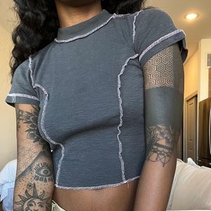 Urban Outfitters Dark Grey Short Sleeve Short